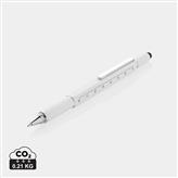 5-in-1 aluminium toolpen, wit