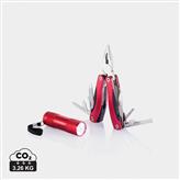 Multitool met zaklamp, rood