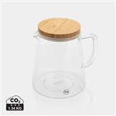 Carafe d'eau 1,2L en verre avec couvercle en bambou Ukiyo, transparent