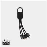 Cable 4 en 1 con clip, negro