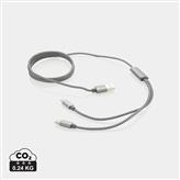 3-in-1 gevlochten nylon kabel, grijs