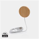 Chargeur magnétique sans fil en bambou 10W, marron