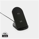 Supporto wireless 15W in plastica riciclata RCS, nero