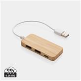 Bambuinen USB tyypin C hub, ruskea