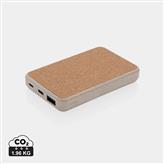 Powerbank tascabile 5.000 mAh in sughero e grano, marrone