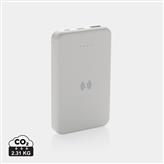 Powerbank 5000mAh avec induction 5W en plastique recyclé RCS, blanc