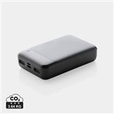 10.000 mAh powerbank i återvunnen plast, RCS standard, svart