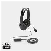 Over ear wired work headset, black