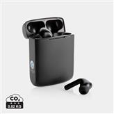 Auriculares solares de plástico reciclado RCS Skywave, negro