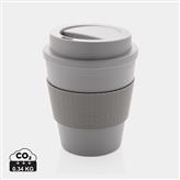 Mug en PP recyclable avec couvercle à vis 350ml, gris