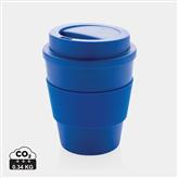 Mug en PP recyclable avec couvercle à vis 350ml, bleu
