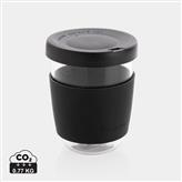 Ukiyo borosilicate glass with silicone lid and sleeve, black