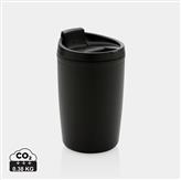 GRS Recycled PP tumbler with flip lid, black