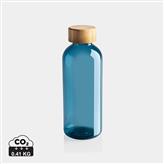 Bouteille 600ml en rPET RCS avec couvercle en bambou, bleu