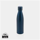 Botella sólida de acero inoxidable reciclado RCS, azul marino