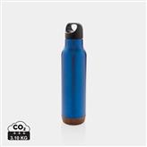 Bottiglia termica antigoccia in sughero 600ml, blu