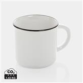 Taza de cerámica vintage 280ml, blanco