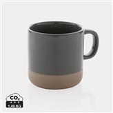 Taza de cerámica esmaltada 360ml., gris