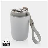 Mug iso en acier inoxydable recyclé RCS avec lanière Cuppa, blanc