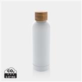 Bouteille iso en acier inoxydable recyclé certifiée RCS Wood, blanc