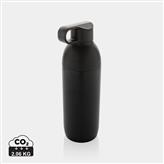 Bouteille iso 540ml en acier inoxydable recyclée Flow RCS, noir