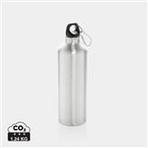 XL Aluminium Flasche mit Karabiner, silber