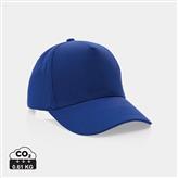 Impact AWARE™ 5 panel 280gr recycled katoenen cap, blauw