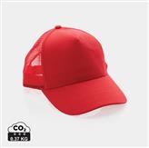 Cappellino trucker 5 pannelli in rcotton Impact AWARE™ 190gr, rosso ciliegio