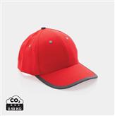 Impact AWARE™ børstet rcotton 6 panel kontrast cap 280gr, rød