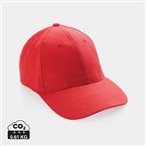 Impact 6 panel 280gr Recycled cotton cap with AWARE™ tracer, red