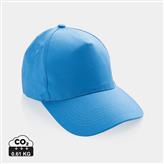 Casquette 5 panneaux en coton recyclé 280gr IMPACT, bleu