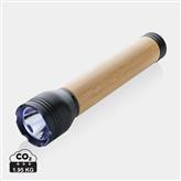 Lucid 5W RCS certified recycled plastic & bamboo torch, black