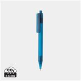 GRS RPET X8 transparante pen, blauw