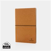 A5 recycled leather notebook, brown