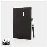 Swiss Peak deluxe A5 notebook and pen set, black