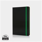 Libreta A5 deluxe tapa dura y bordes a color, verde