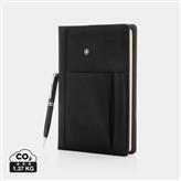 Refillable notebook and pen set, black