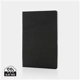 Salton A5 GRS gecertificeerd recycled papieren notitieboek, zwart