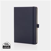 Sam A5 Notizbuch aus RCS zertifiziertem Lederfaserstoff, navy blau