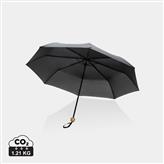 20.5" Impact AWARE™ RPET 190T Pongee bamboo mini umbrella, black