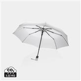 Mini parapluie automatique 21" en rPET 190T Impact AWARE™, blanc