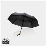 21" Impact AWARE™ RPET 190T bamboo auto open/close umbrella, black