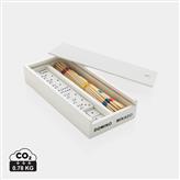 Deluxe mikado/domino in wooden box, white